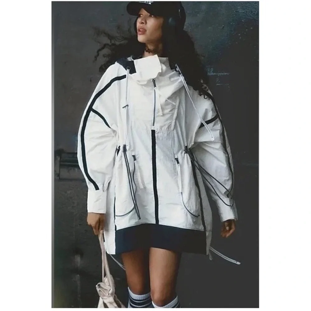 Free People‎ Movement Peace Out Backpack Parachute Parka Size XS/S White